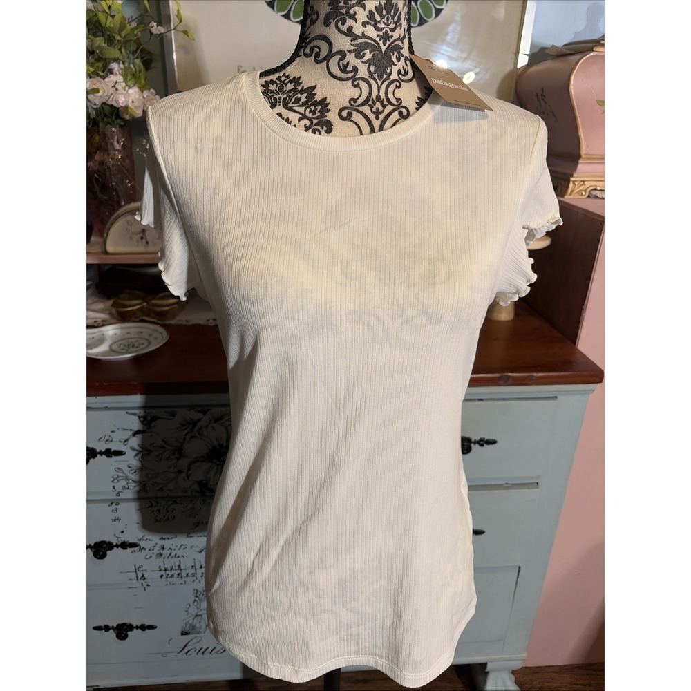 Patagonia NWT Women's White Rib Knit Top Sz Large